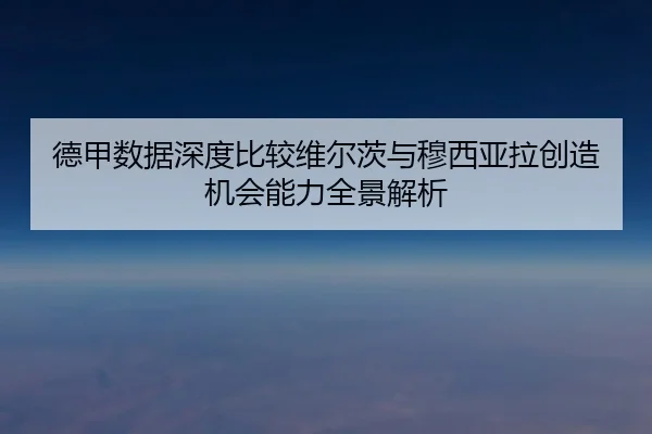 德甲数据深度比较维尔茨与穆西亚拉创造机会能力全景解析